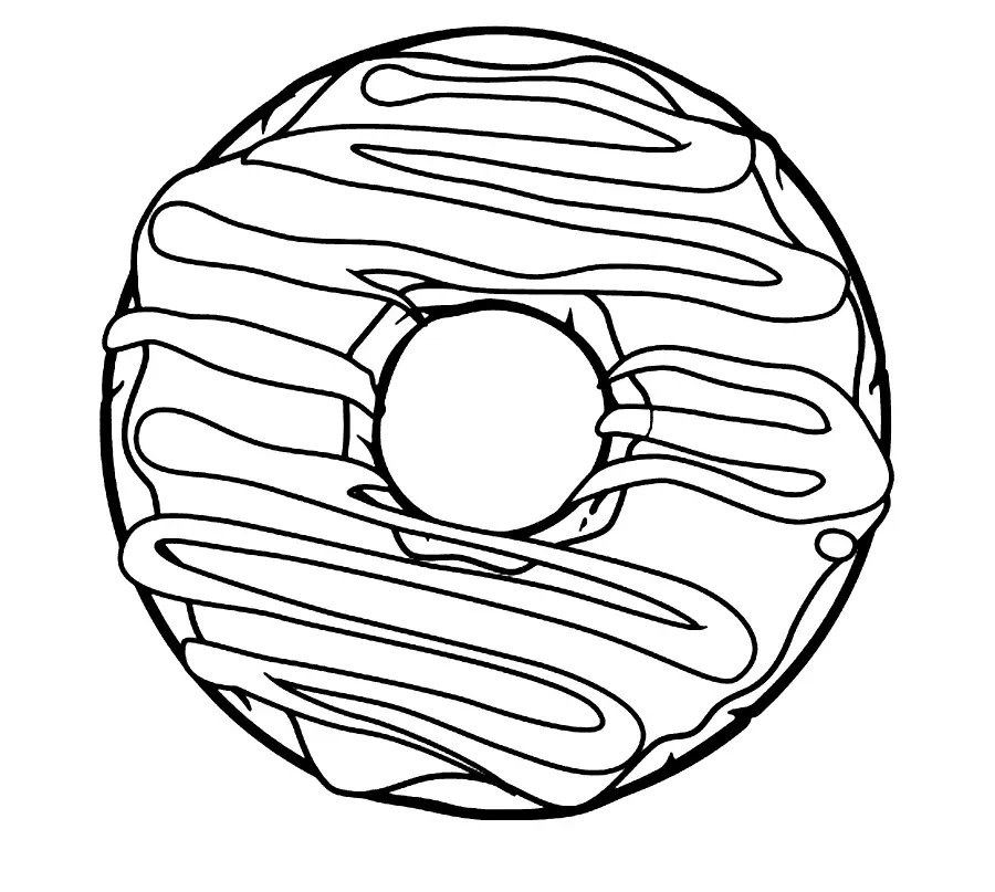 Frosted Donut Coloring Page