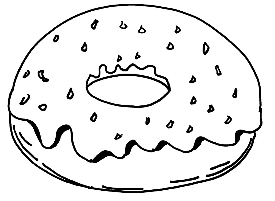 Easy Donut Coloring Page