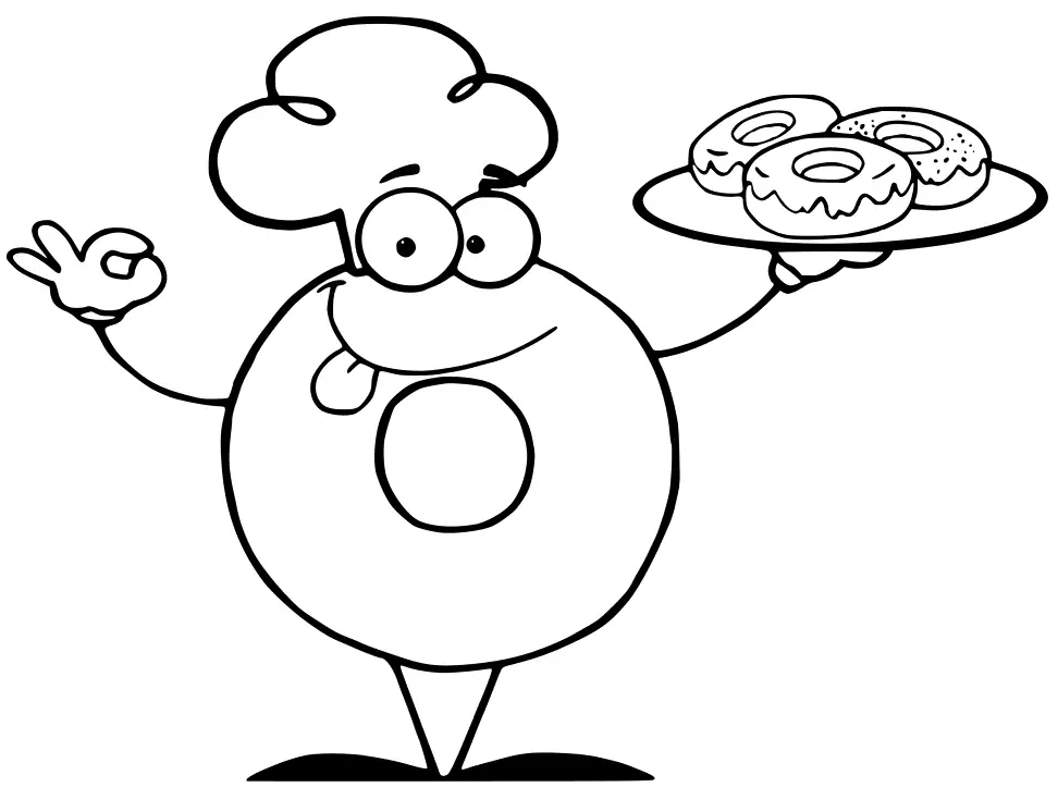 Donut Chef Coloring Page