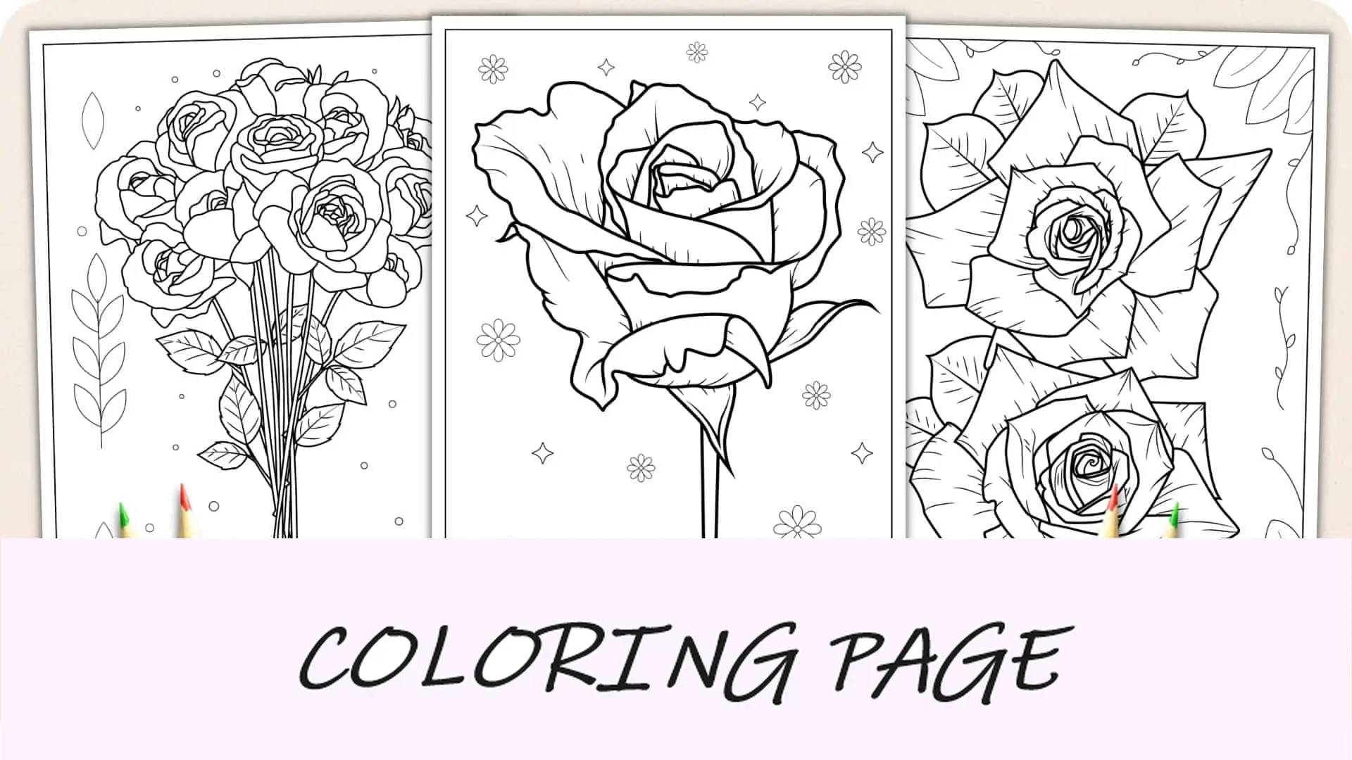 Dibujos para colorear de rosas Imagen destacada