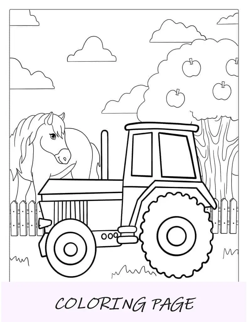 Einfache Malseite des Traktors