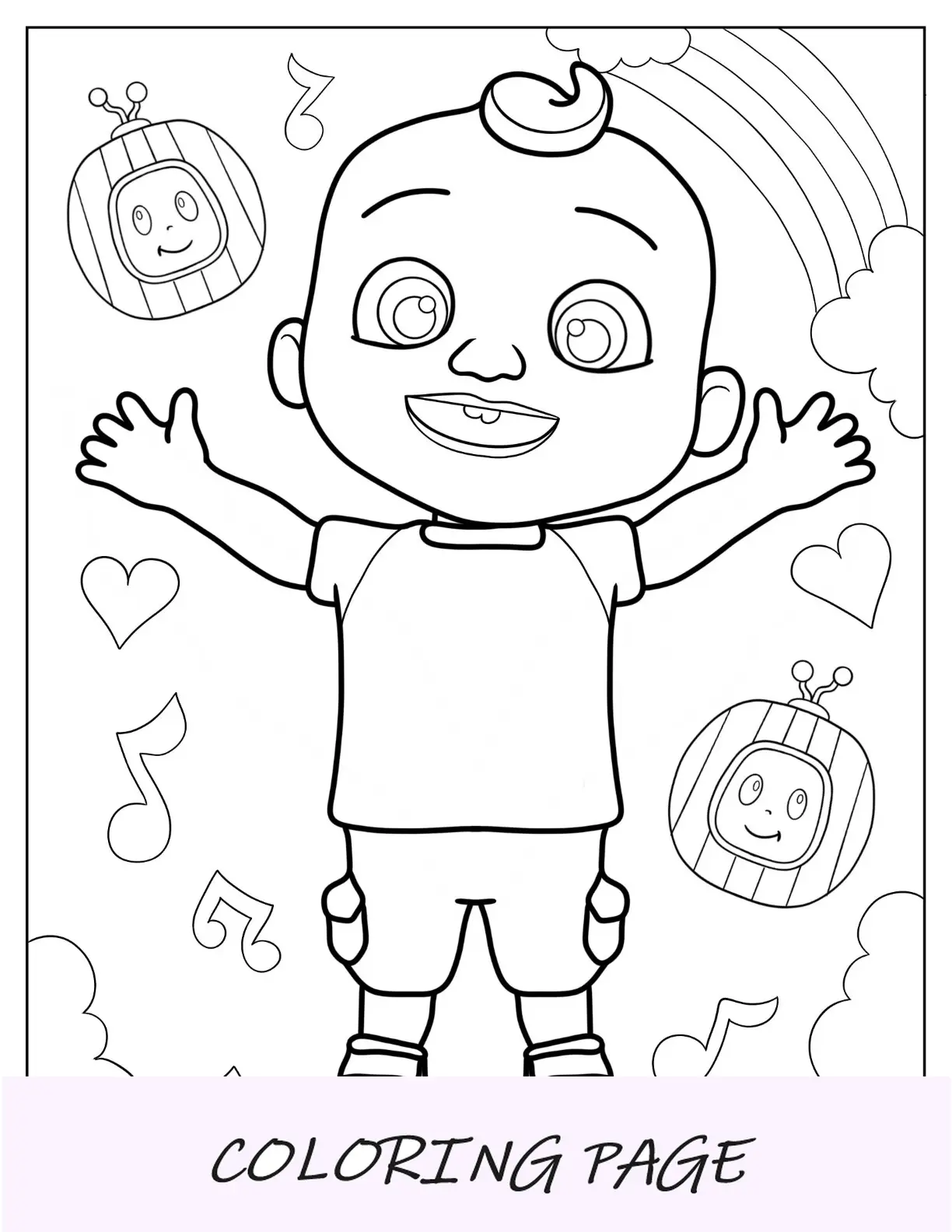 CoComelon Pagina da colorare di Happy JJ
