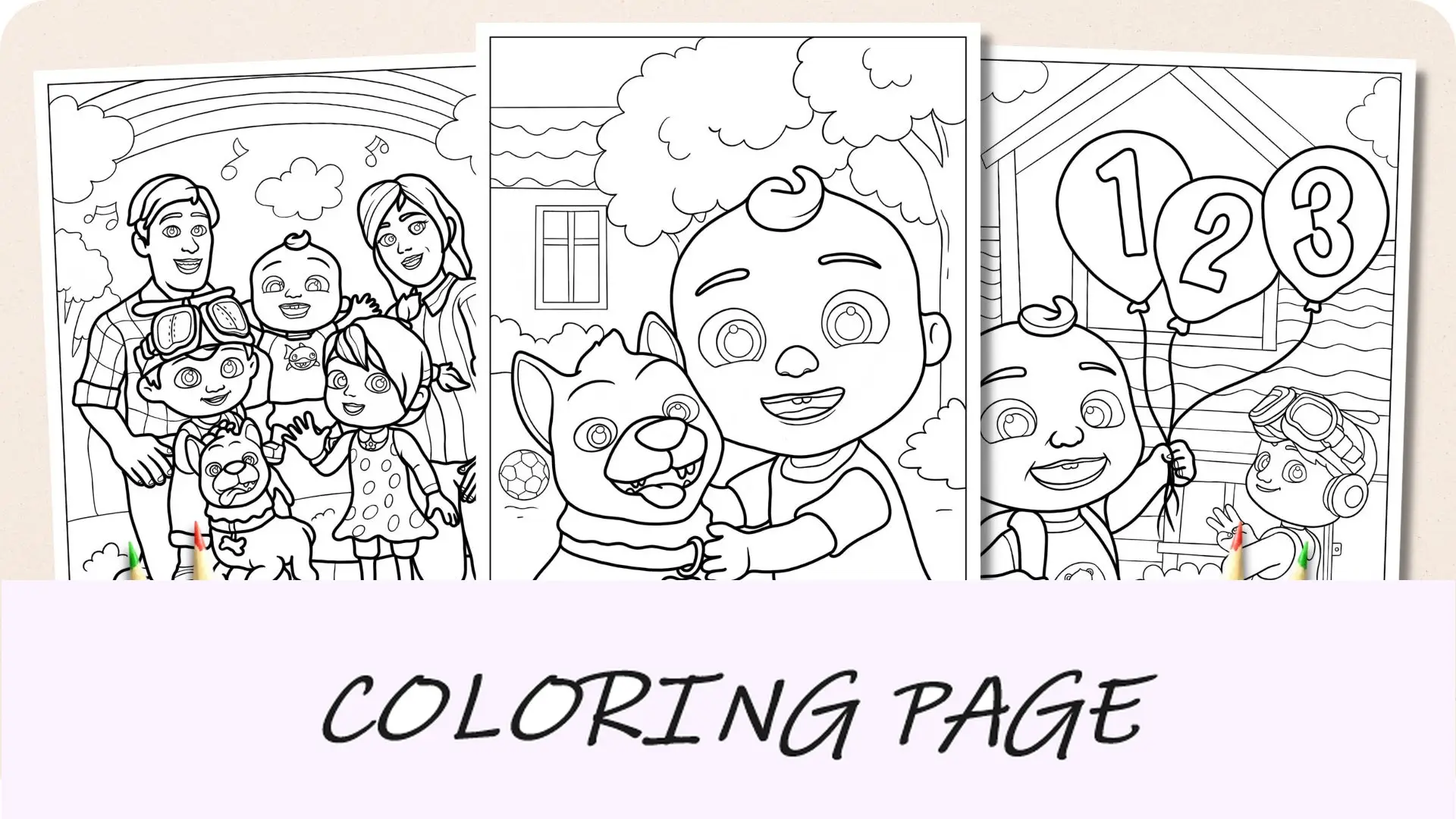 Immagine in evidenza delle pagine da colorare di CoComelon