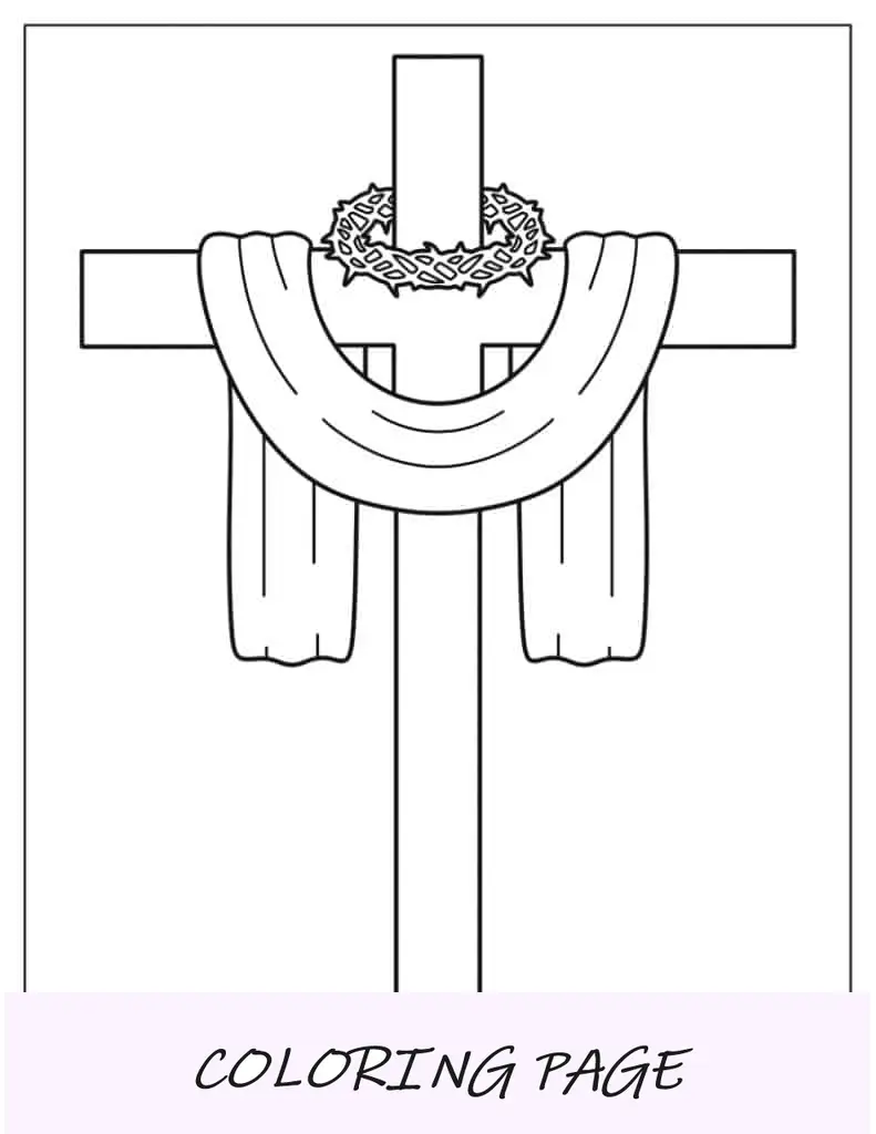 Modelo de cruz de coroa de espinhos de página inteira