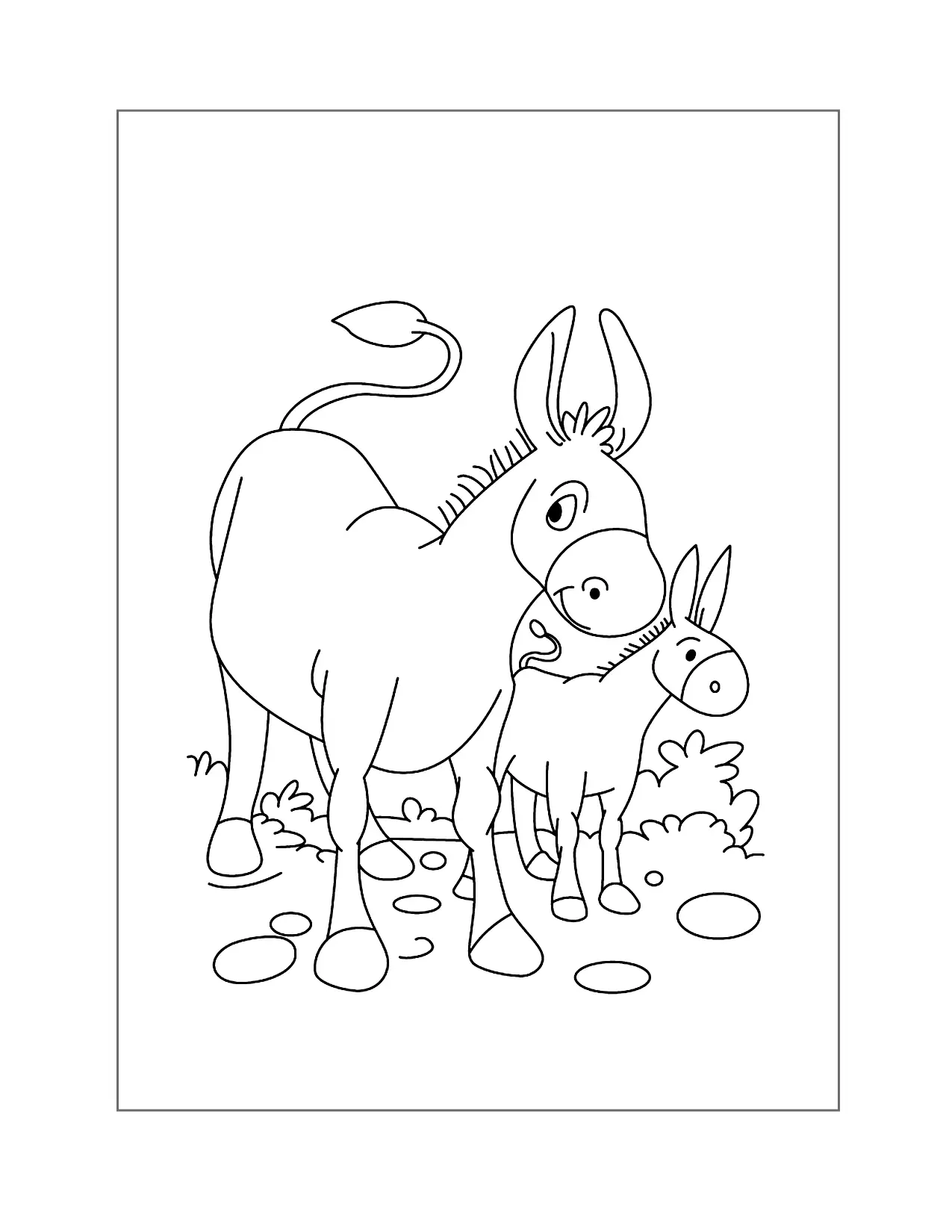 Donkey Cartoon Coloring Page