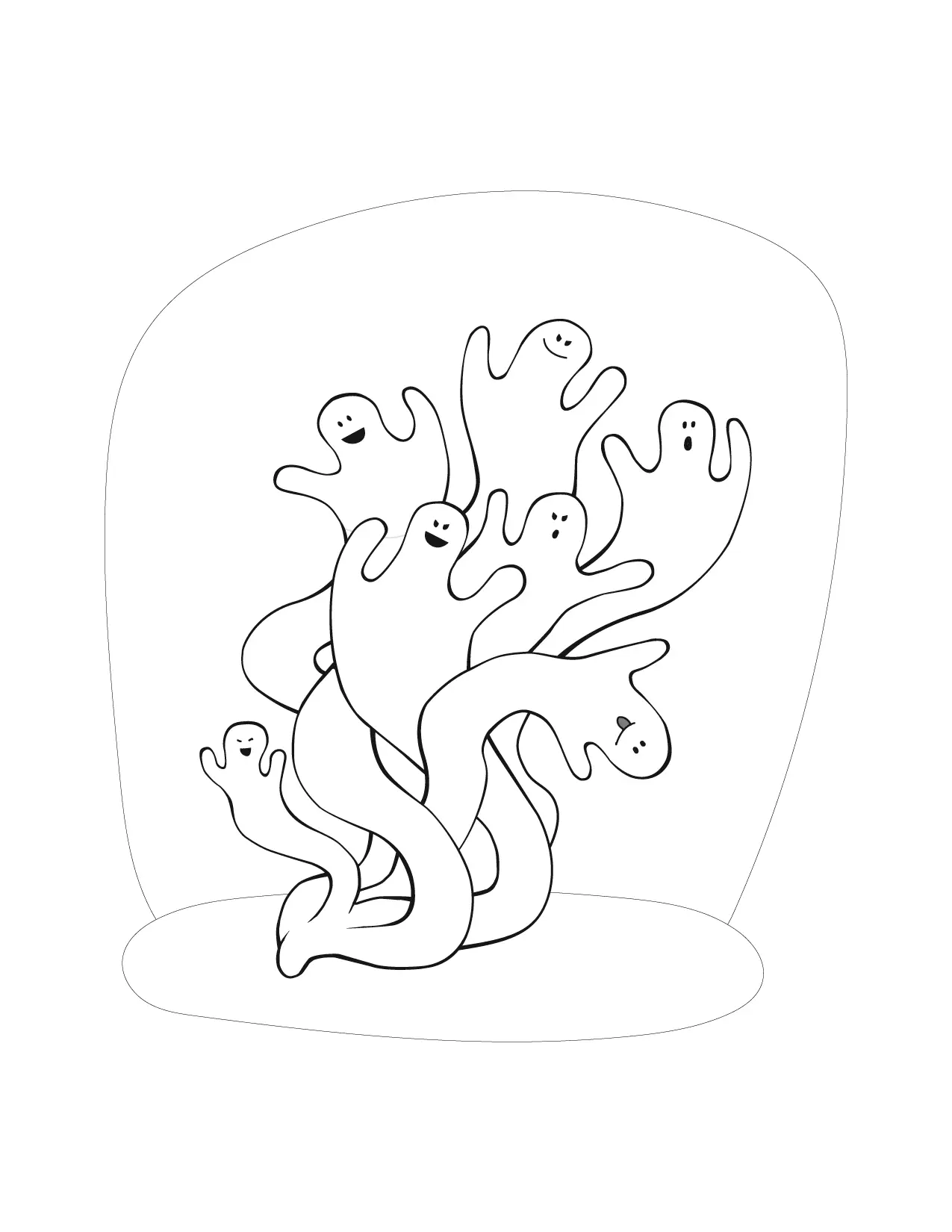 Ghosts Coloring Page