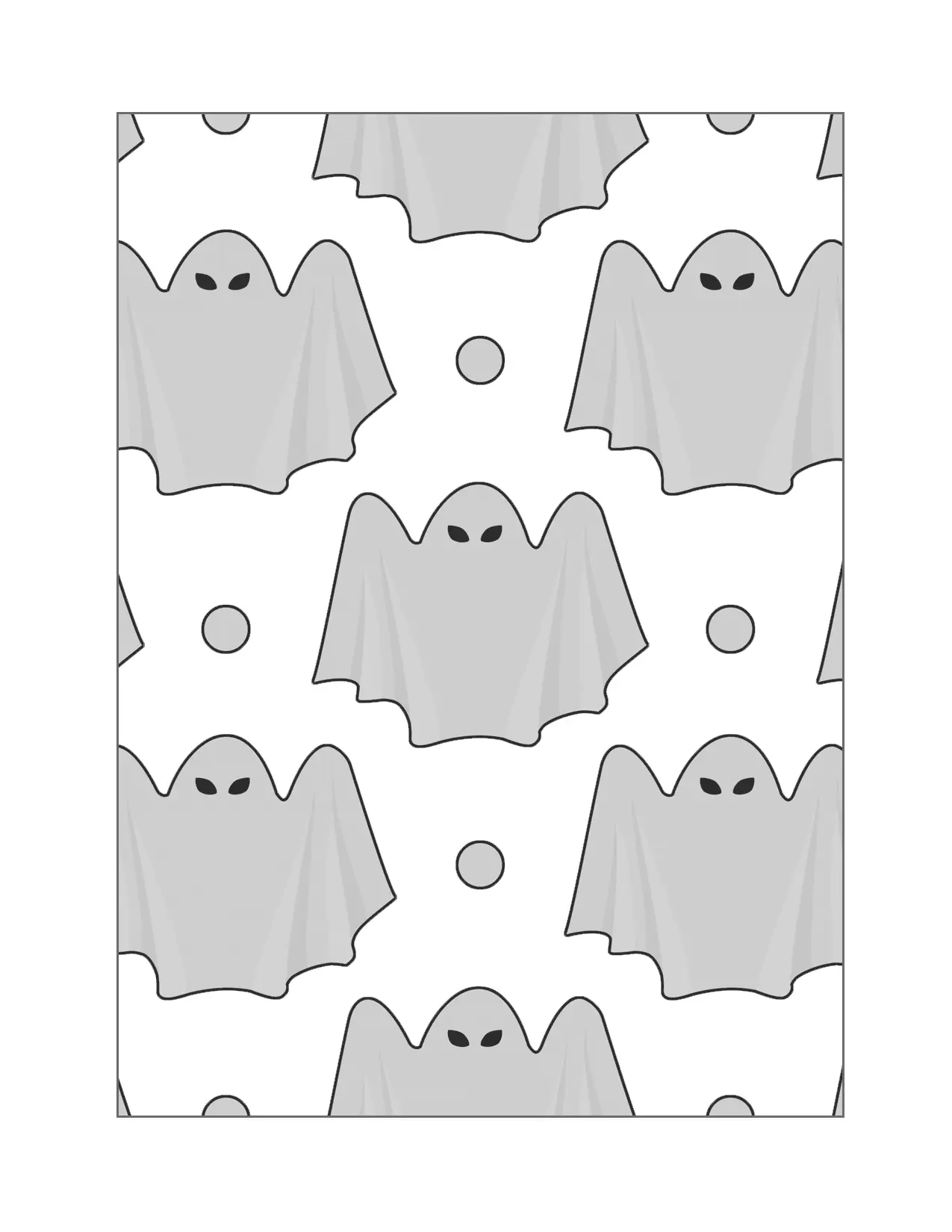 Ghost Pattern Printable Coloring Art