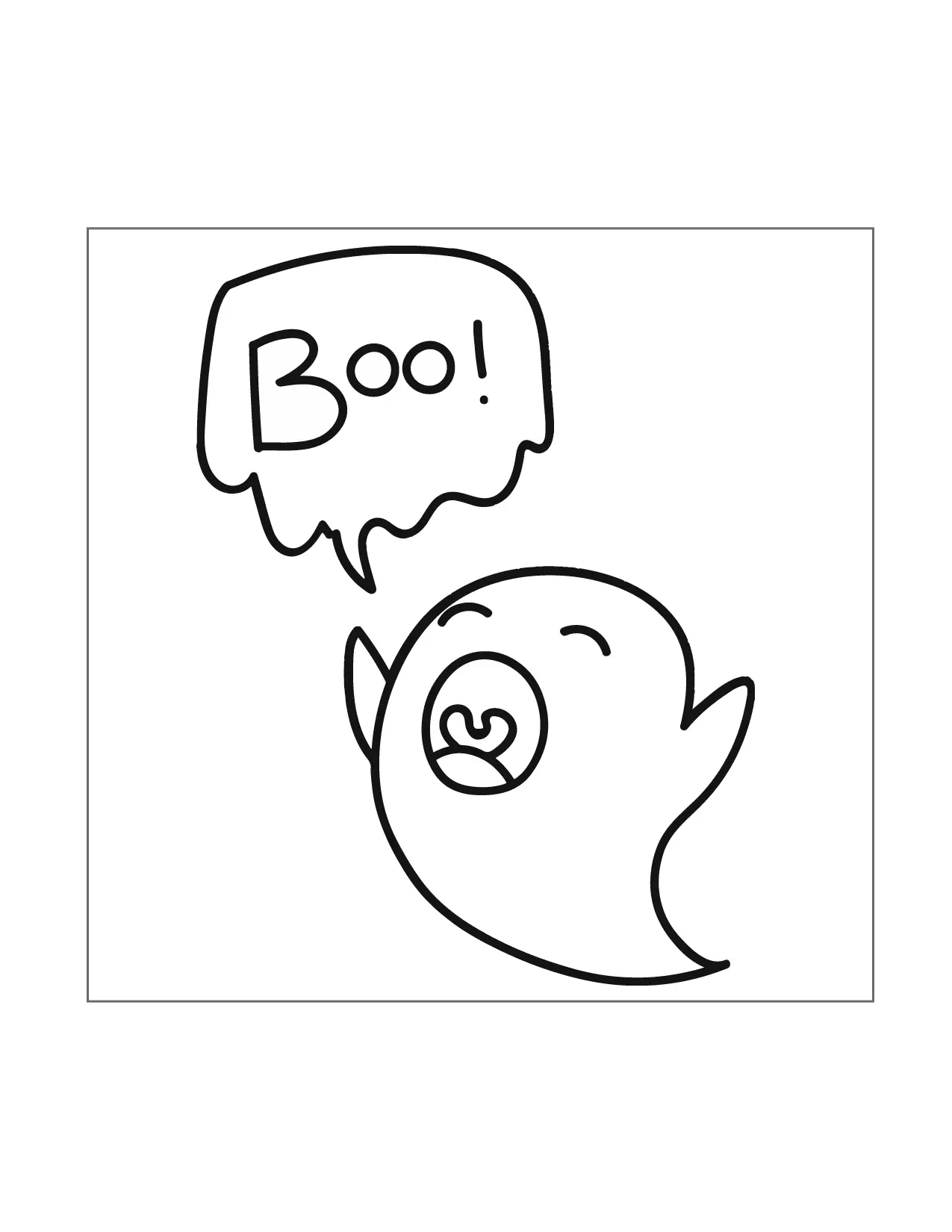 Cute Ghost Coloring Page