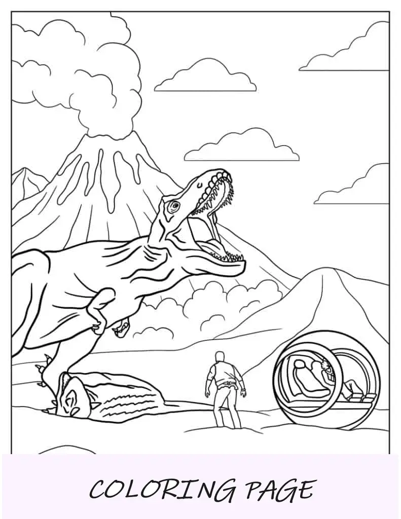 Malblatt zum Thema Lego Jurassic Park