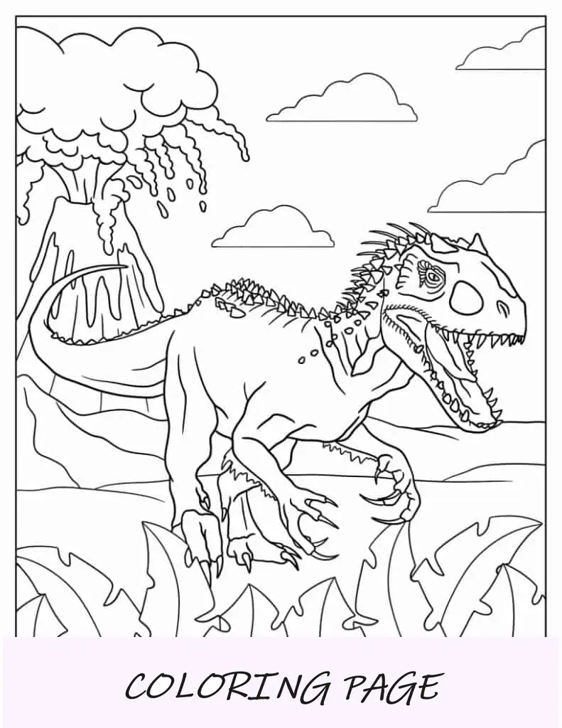 Alan winkt mit Fackel vor T-Rex, um zu malen