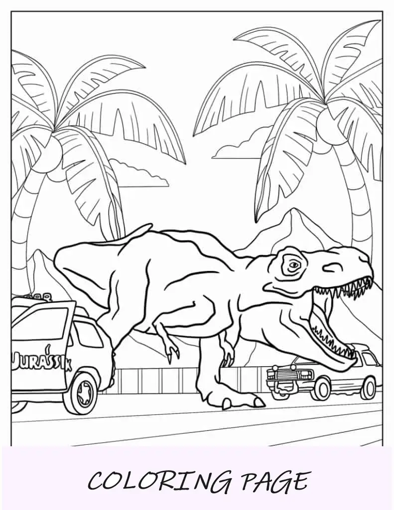Ausmalbilder Velociraptor aus Jurassic Park