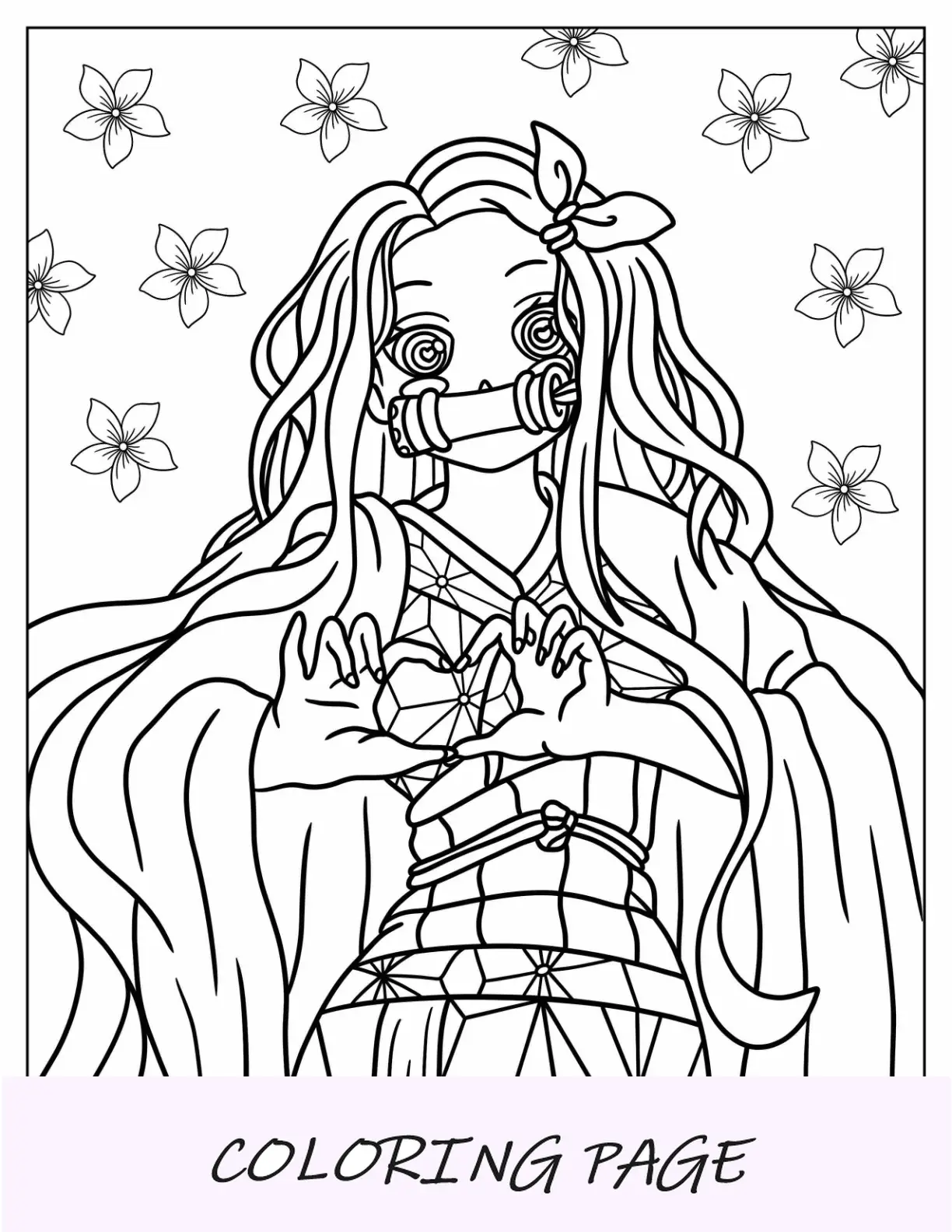 Nezuko Para Colorear Kamado Formando Un Corazon Con Sus Manos