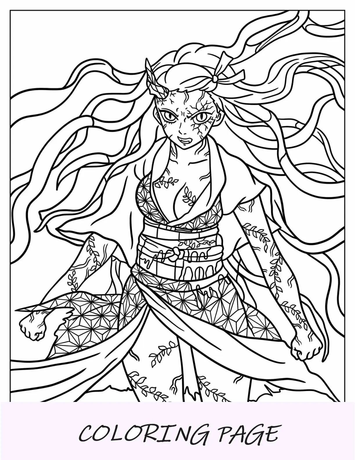 Nezuko Para Colorear Forma De Demonio Berserk