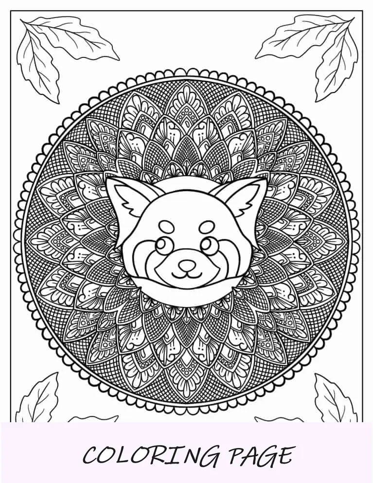 Simpatico panda rosso da colorare