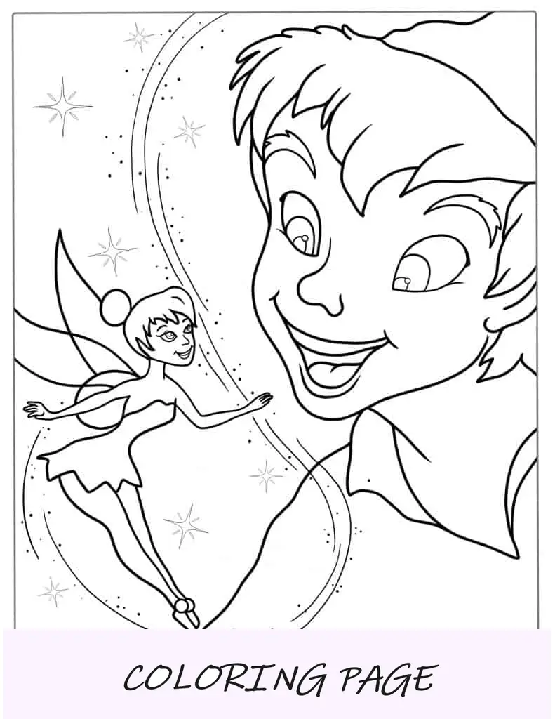 Peter Pan e Campanellino da colorare