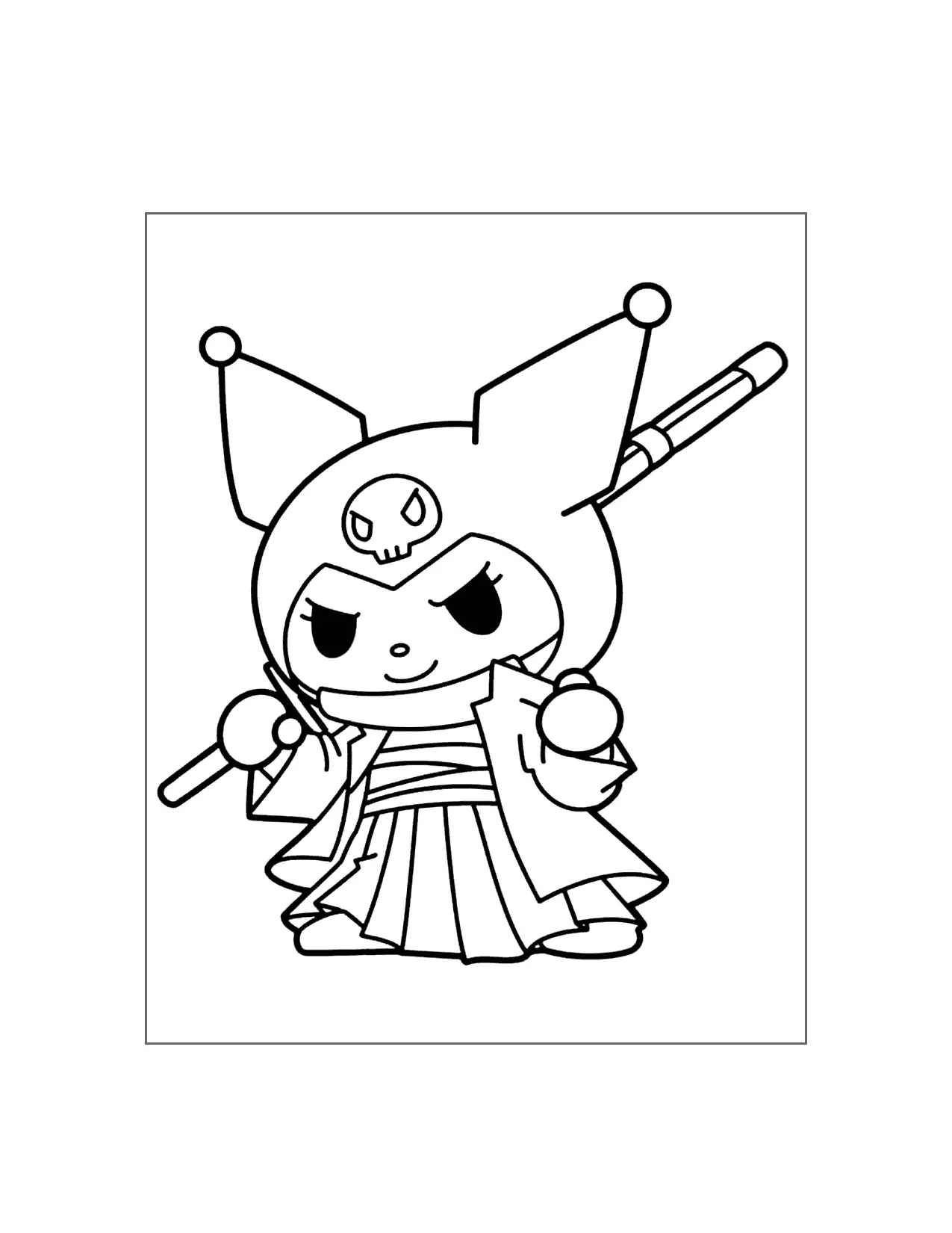 Kuromi In Costume Coloring Page