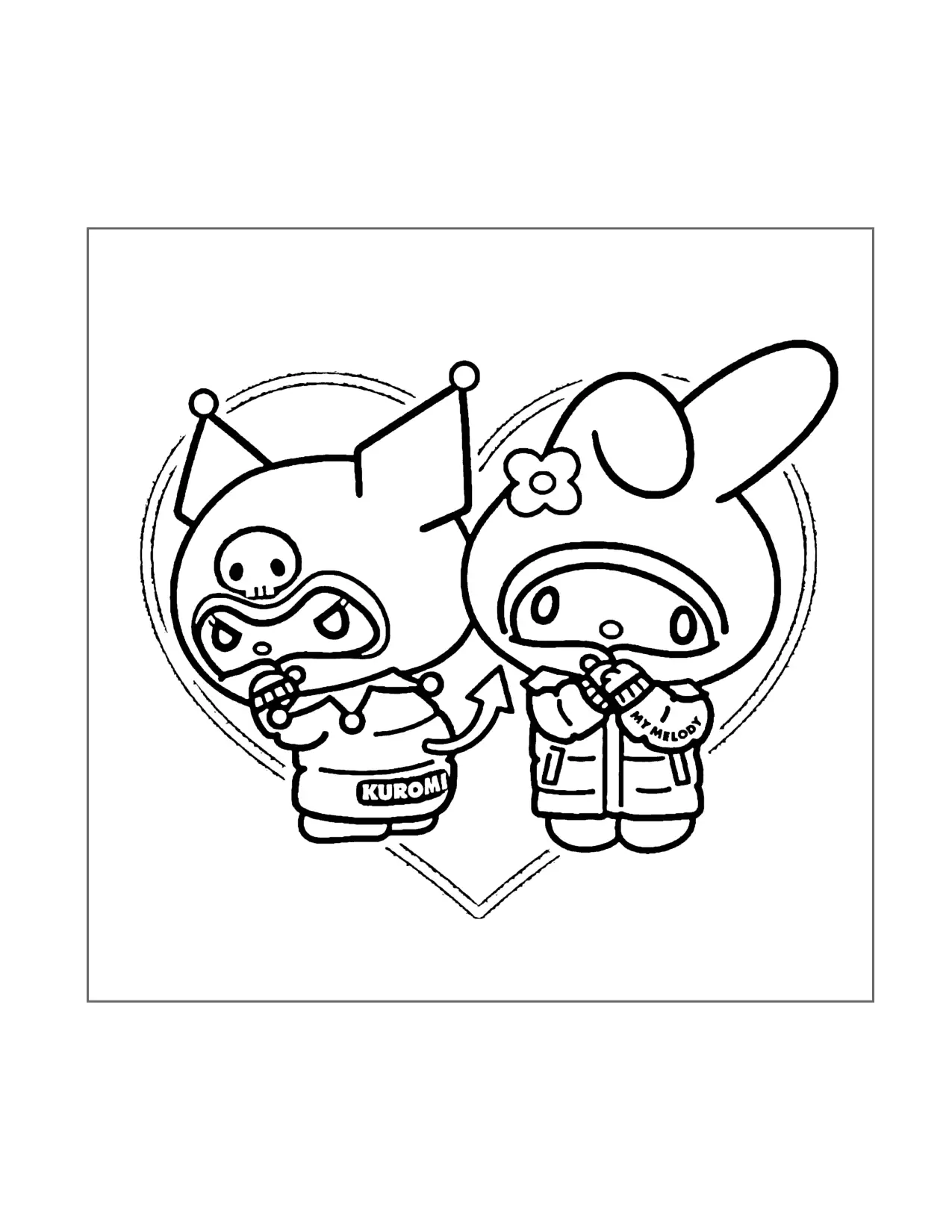 Kuromi And My Melody Coloring Pages