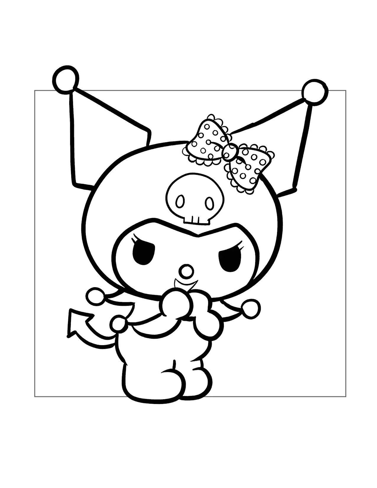 Adorable Kuromi Coloring Page