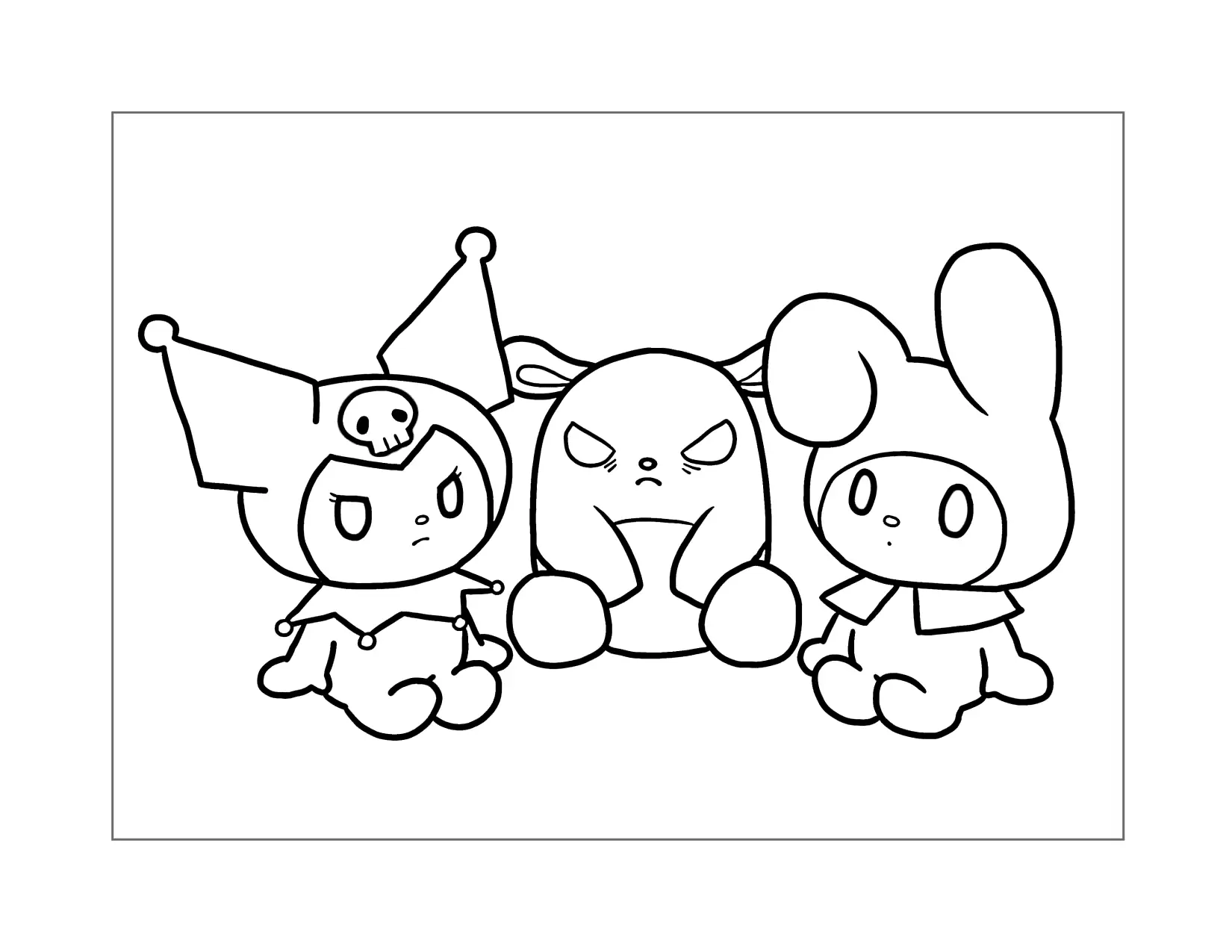 Kuromi And Friends Coloring Page