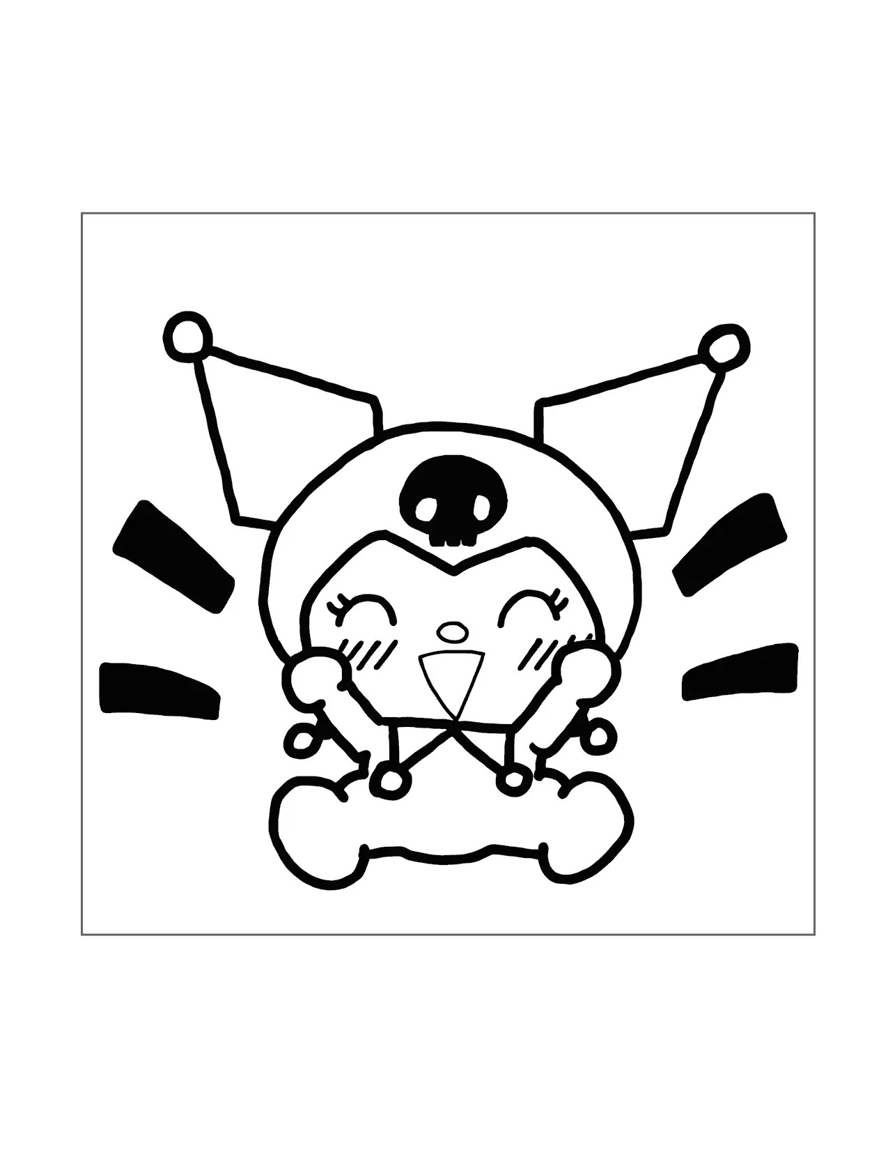 Happy Kuromi Coloring Page