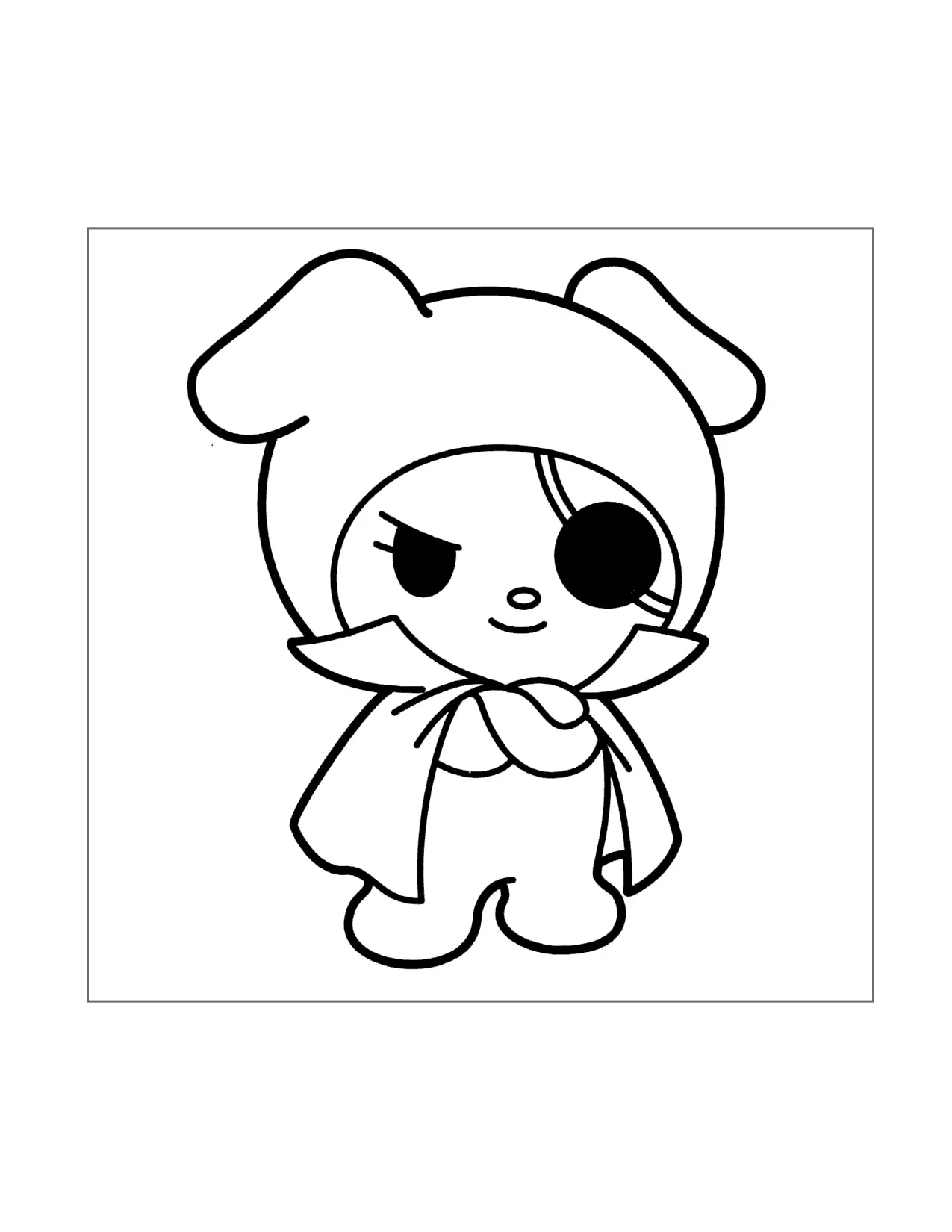 Cute Kuromi Puppy Coloring Page