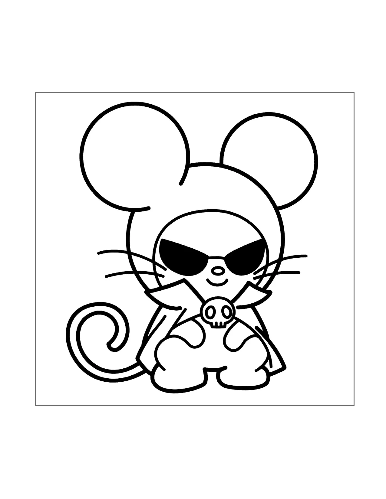 Cute Kuromi Mouse Coloring Page