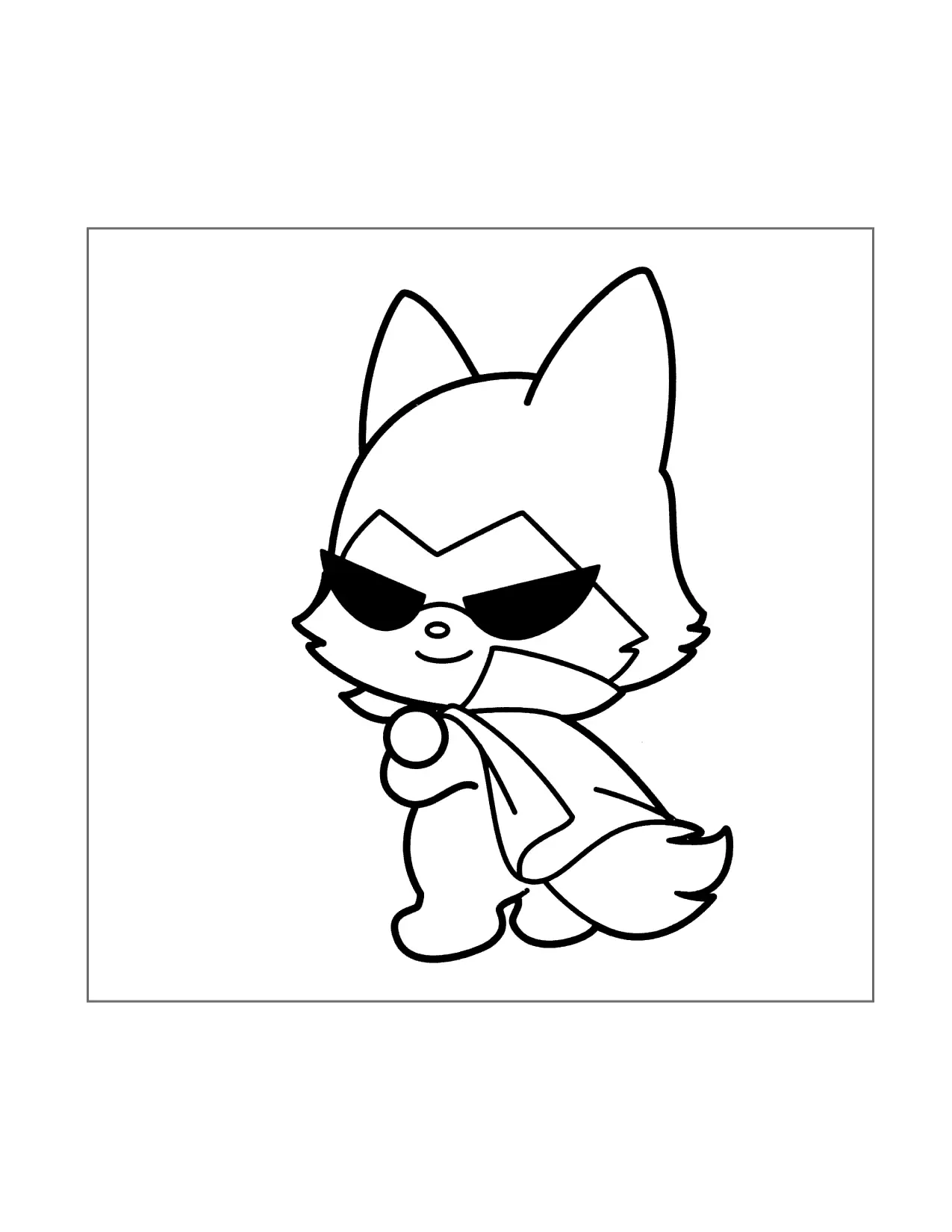Cute Kuromi Fox Coloring Page