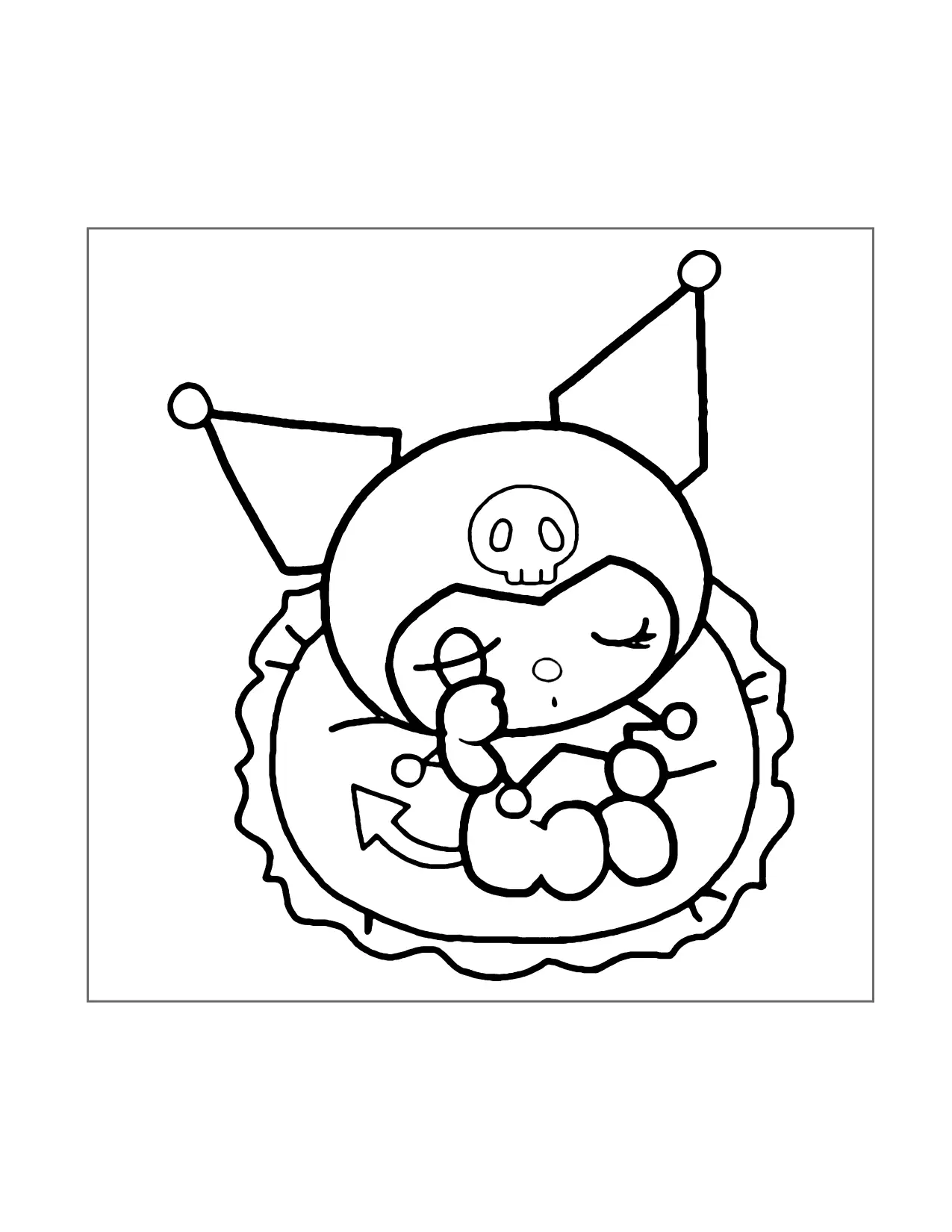 Sleepy Kuromi Coloring Page
