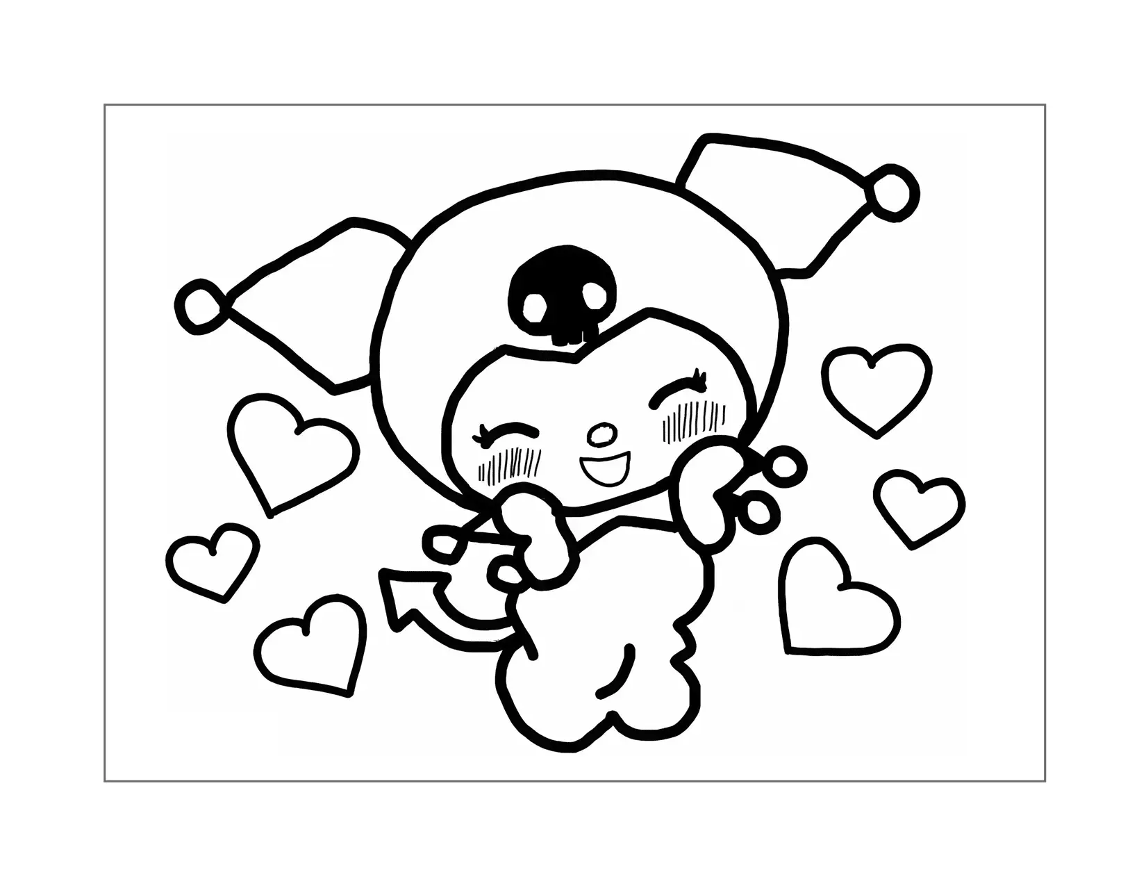 Love Kuromi Coloring Page