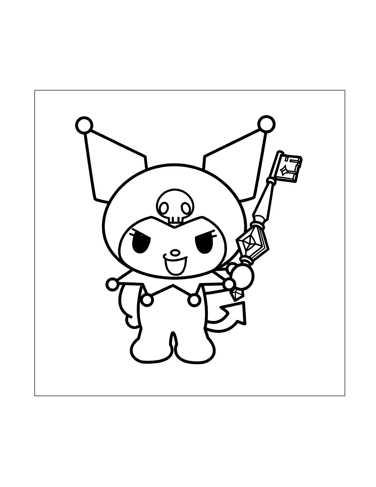 Kuromi With A Key Coloring Page