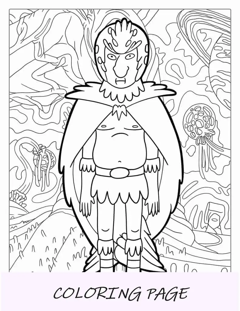 Birdperson de Rick y Morty al color