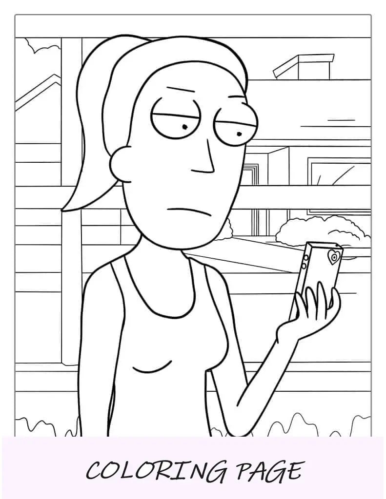 Verano De Rick Y Morty Página Para Colorear
