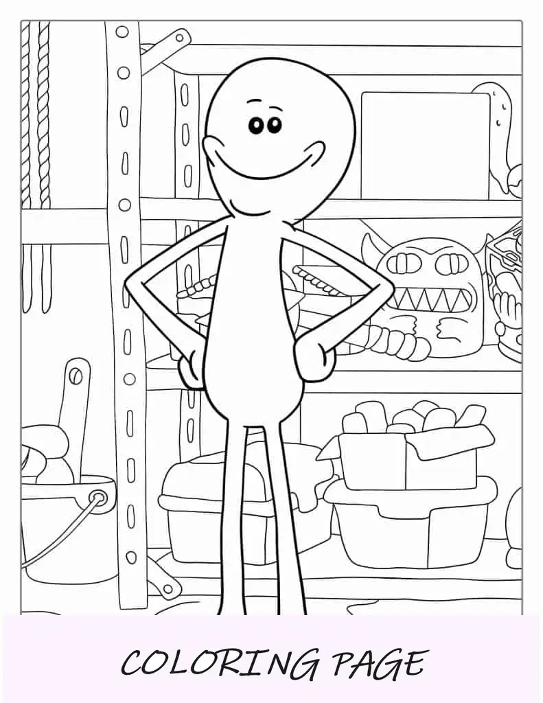 Señor Meeseeks Página para colorear