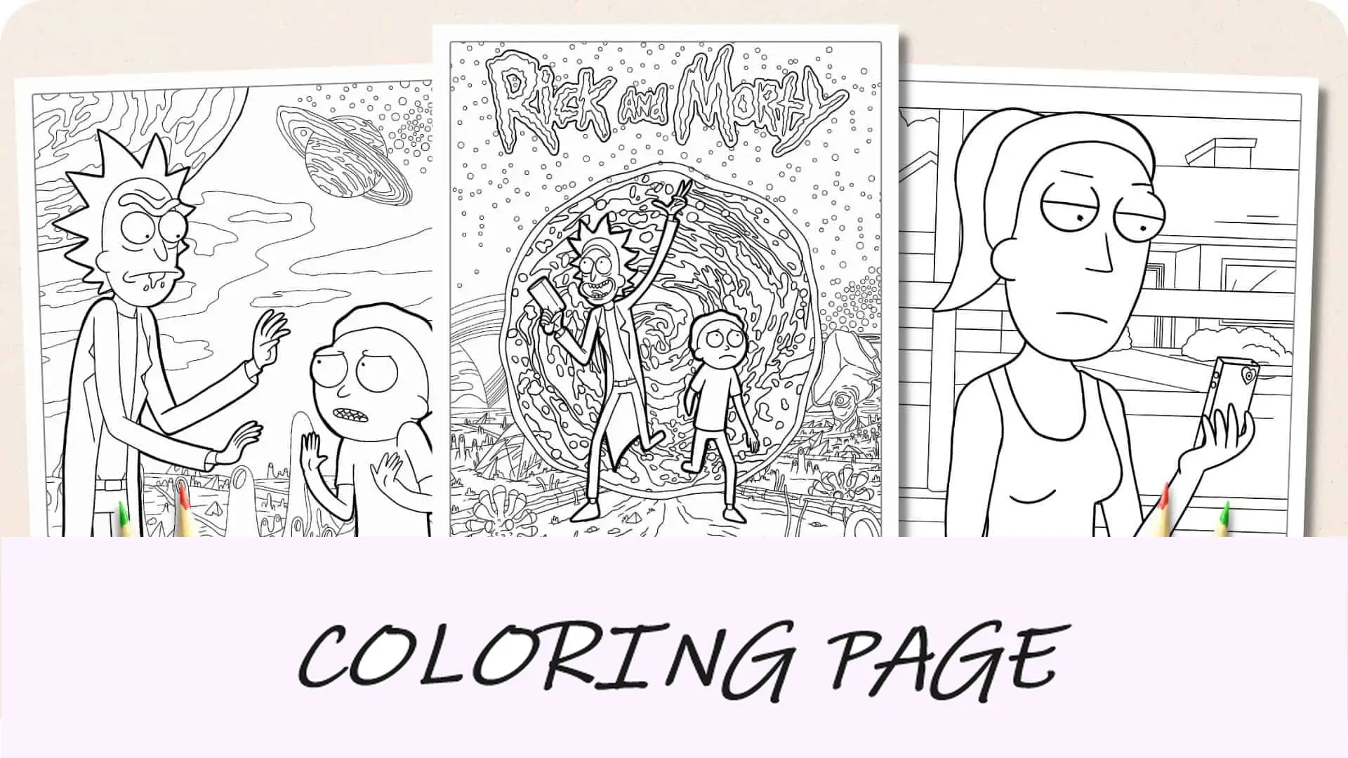 Dibujos para colorear de Rick y Morty Imagen destacada