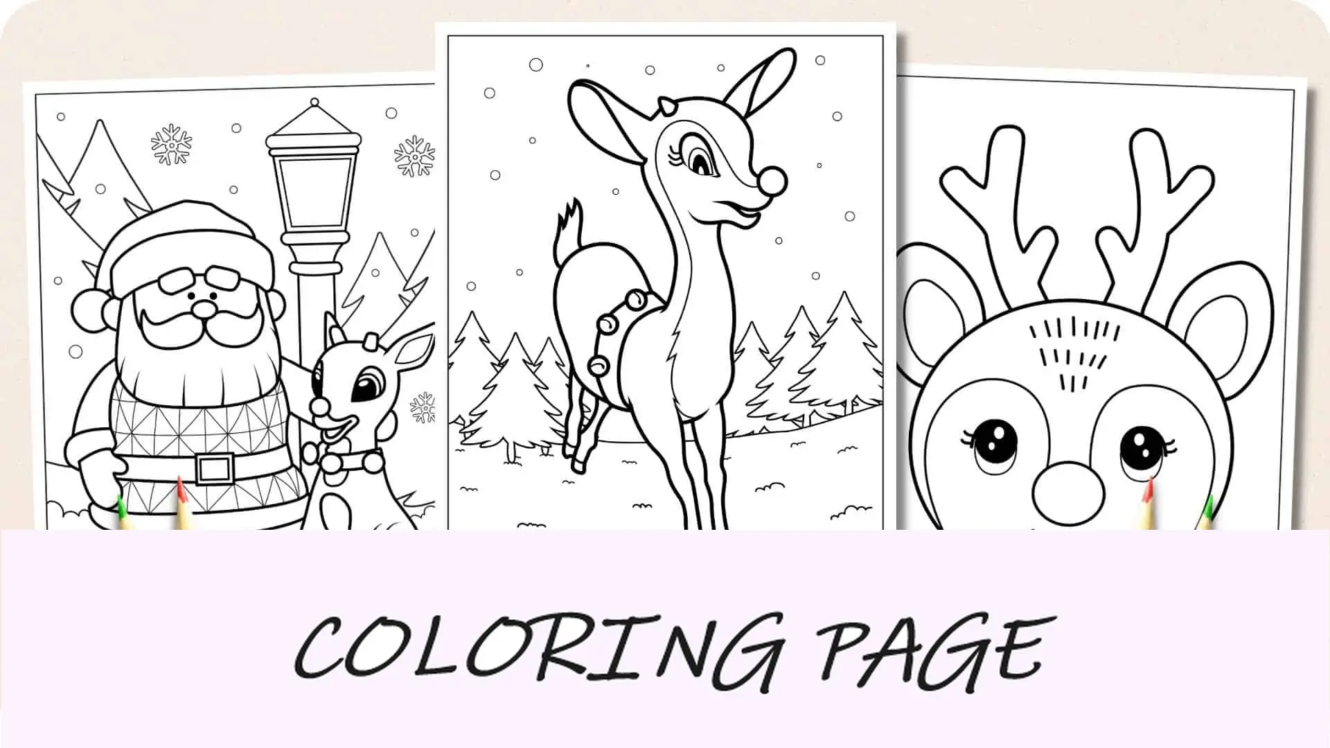 Imagem em destaque de páginas para colorir de Rudolph