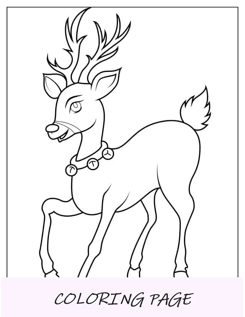 Folha para colorir de Rudolph com aparência realista