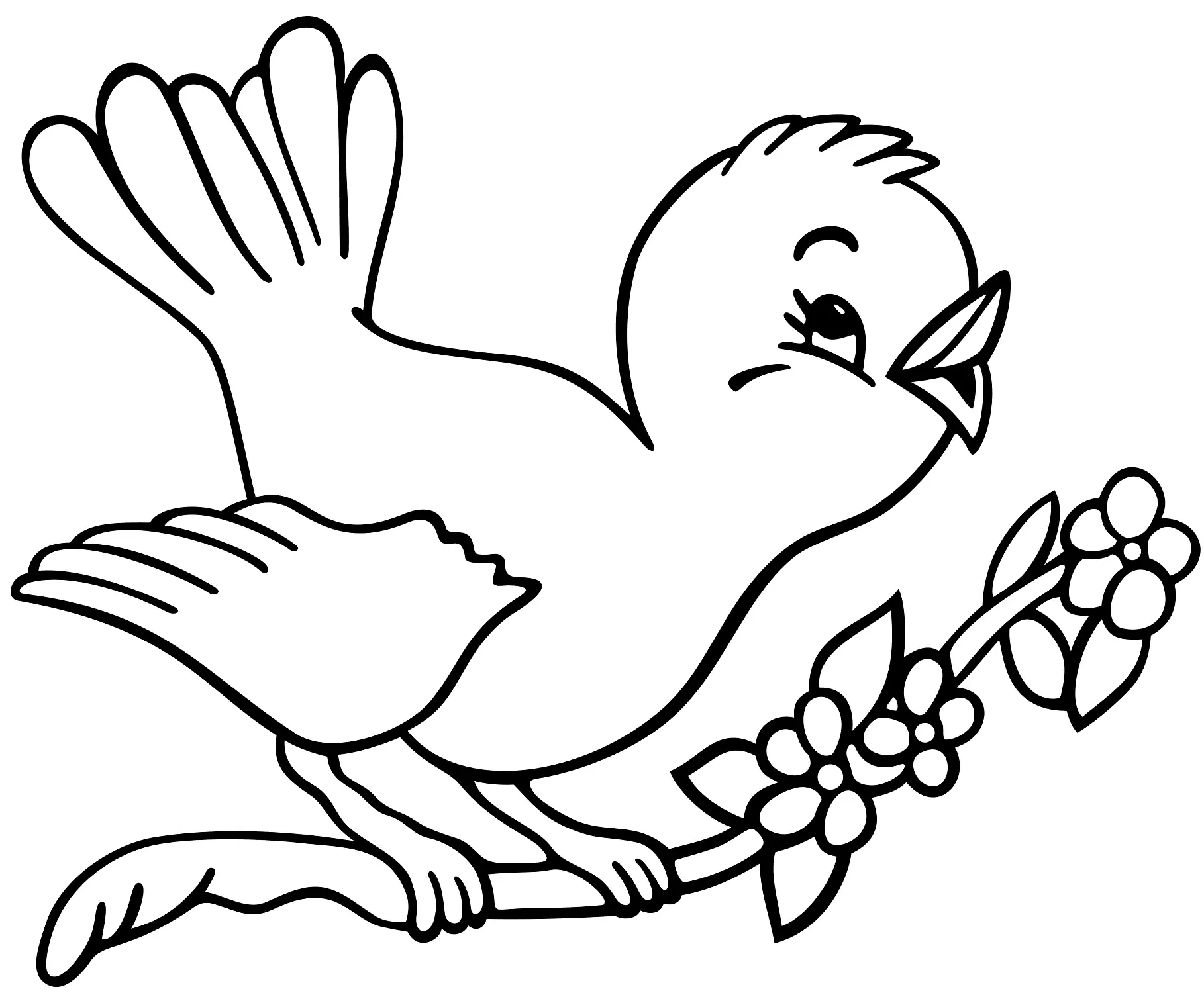 Cute Bird Coloring Page
