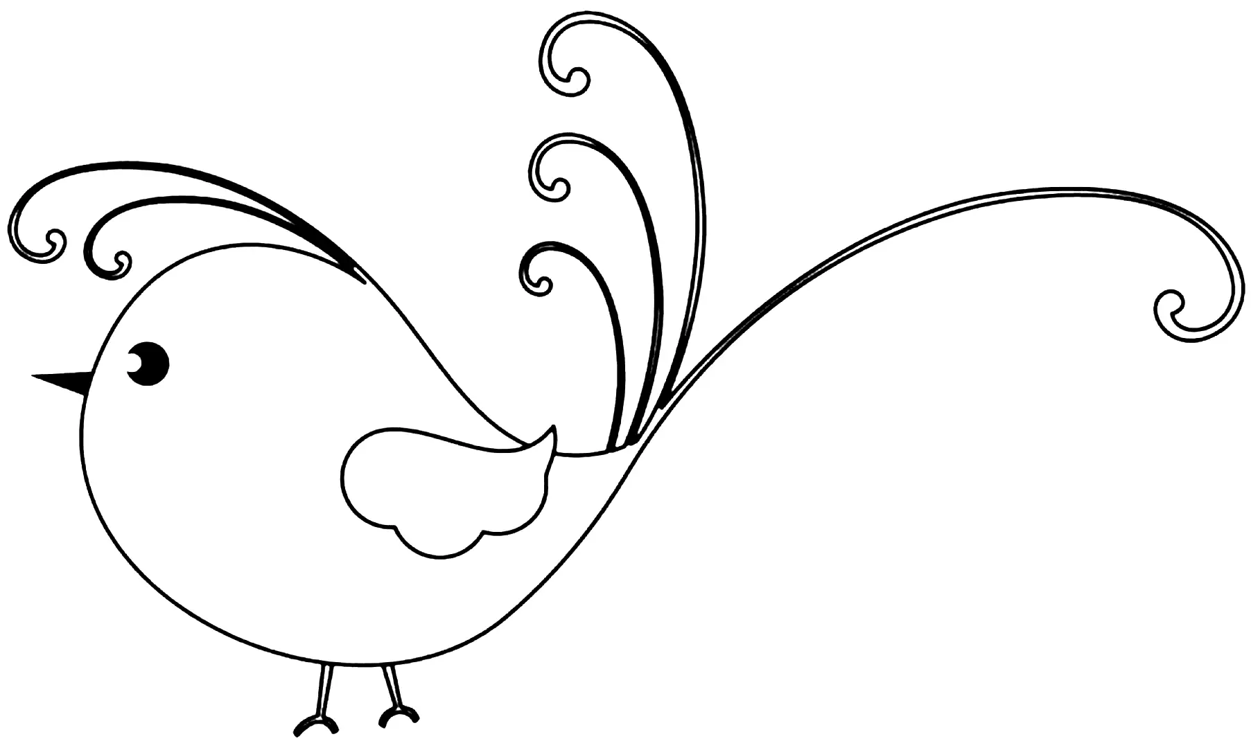 Adorable Bird Coloring Page