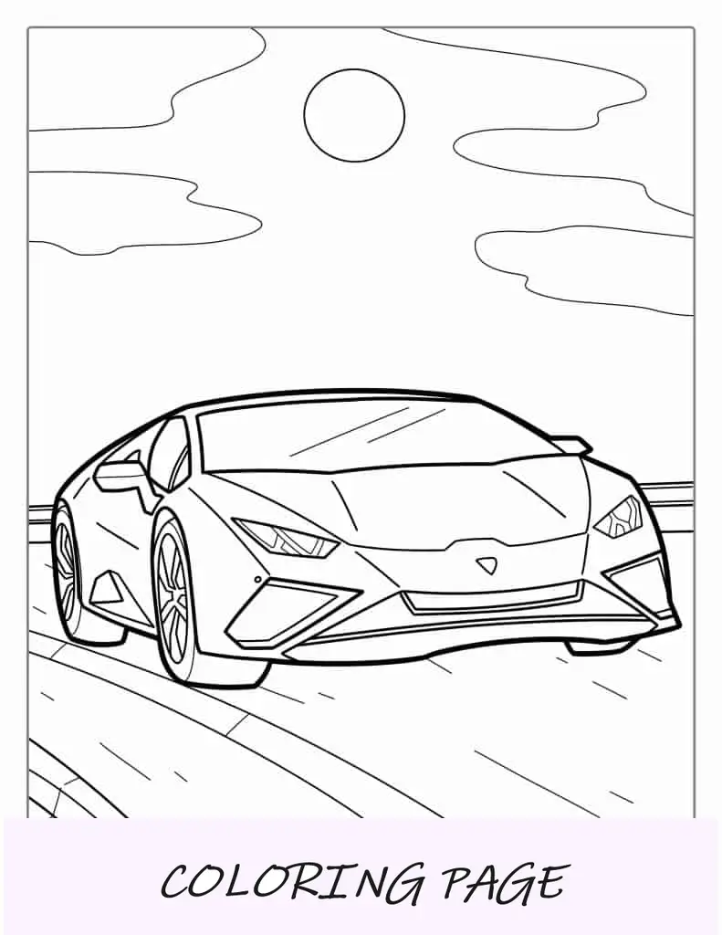 Esboço simples de um supercarro Lamborghini