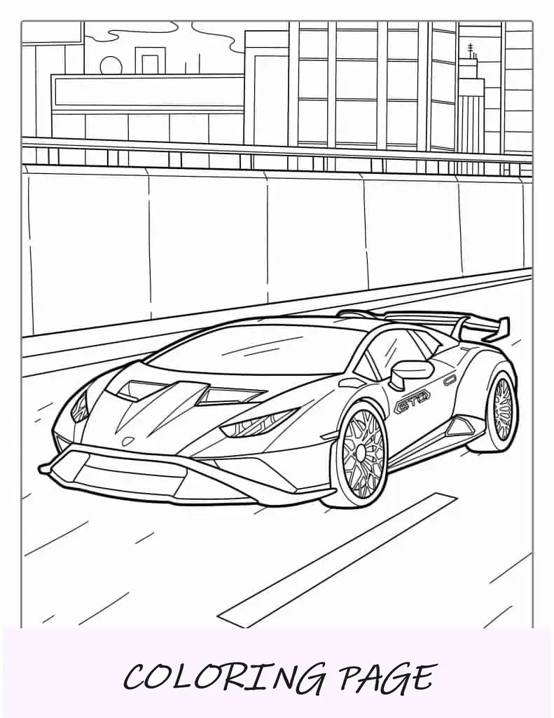 Lamborghini Huracan com spoiler para colorir