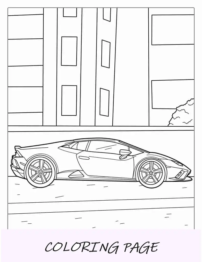 Perfil lateral do Lamborghini Aventador