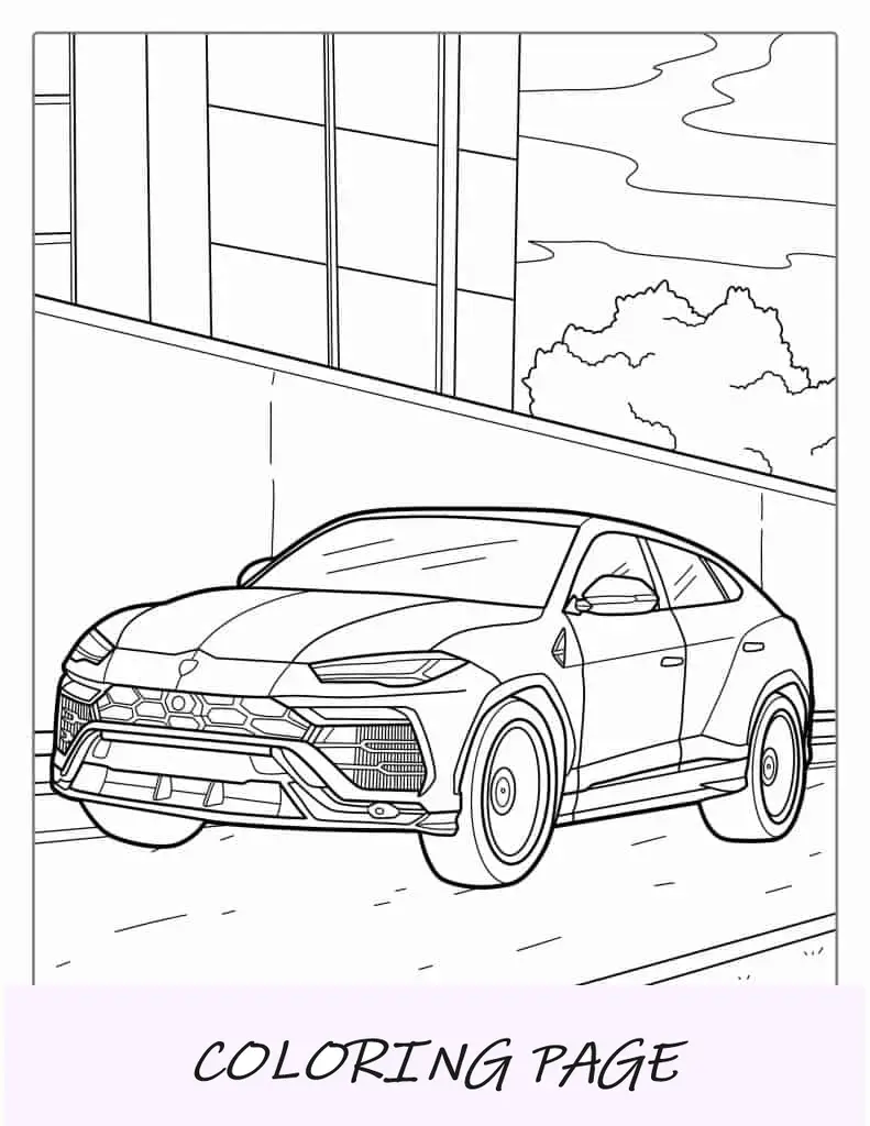 Folha para colorir Lamborghini Urus