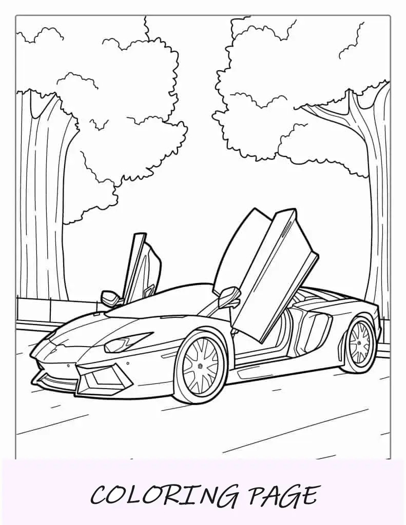 Lamborghini Huracan com portas de tesoura para colorir