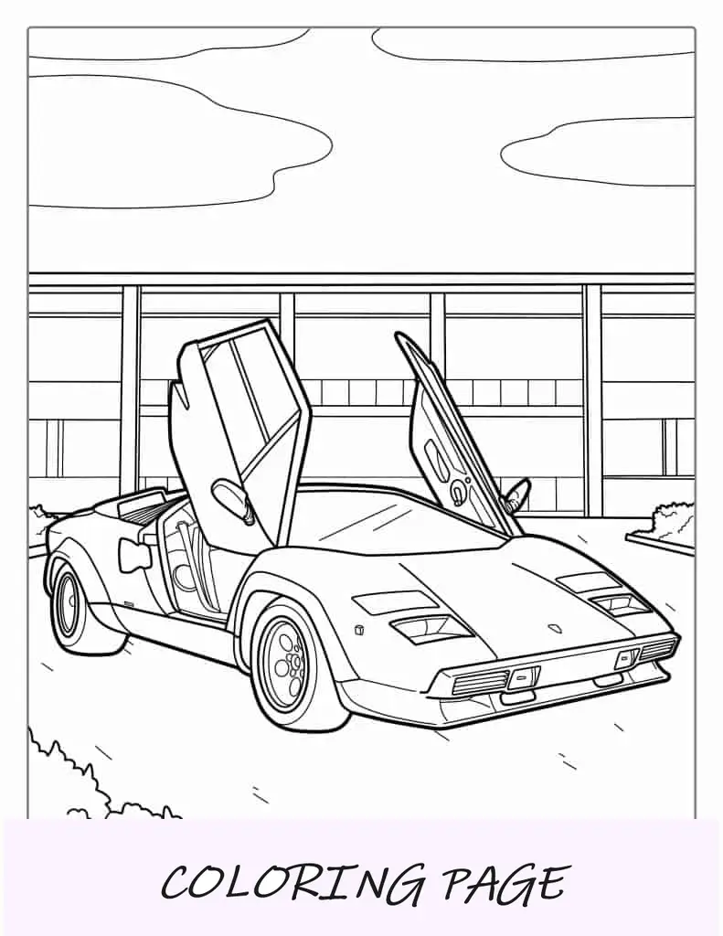 Página para colorir de Lamborghini Gallardo vintage