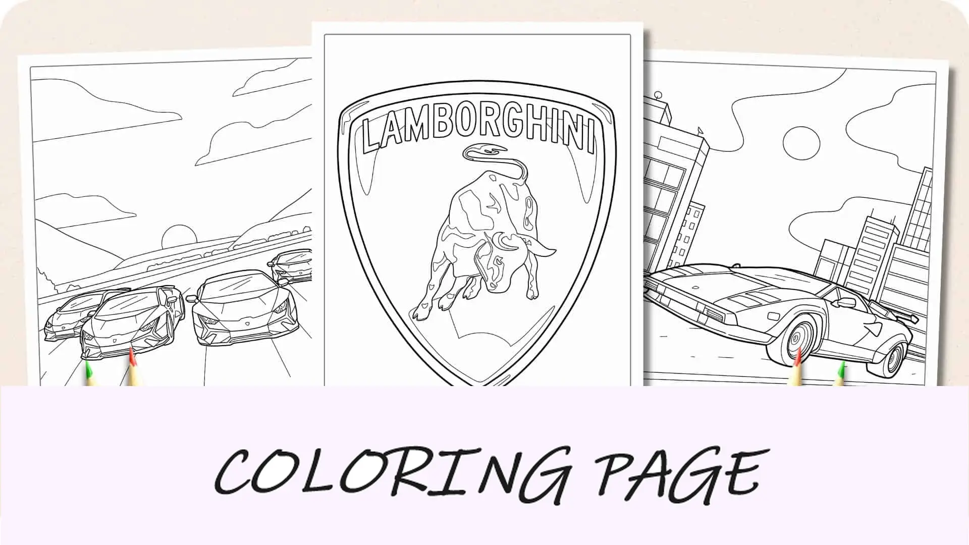 Imagem em destaque de páginas para colorir da Lamborghini