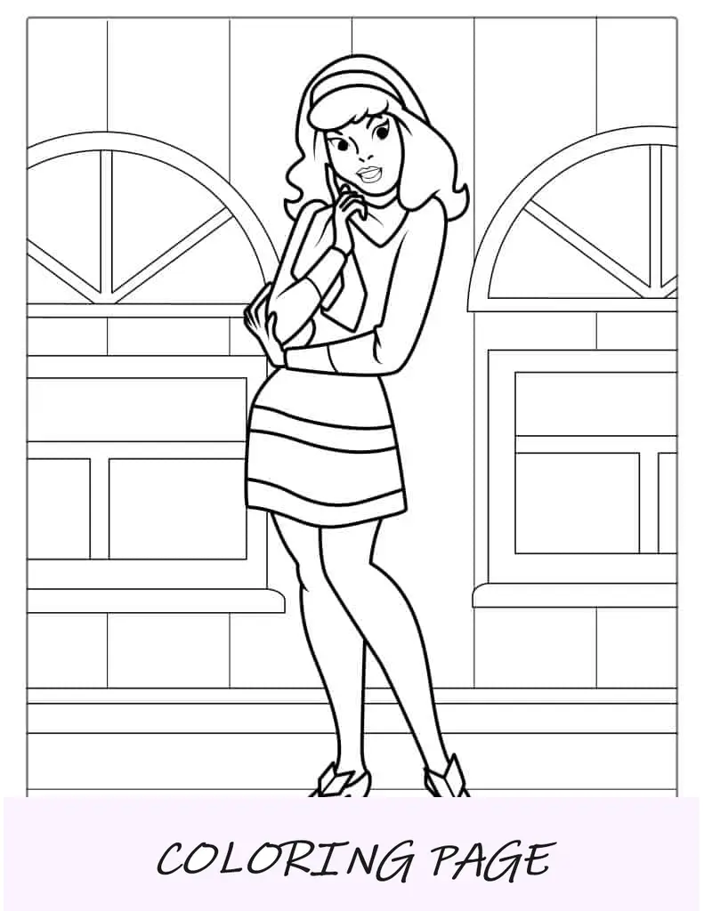 Página para colorear de personaje de Dafne