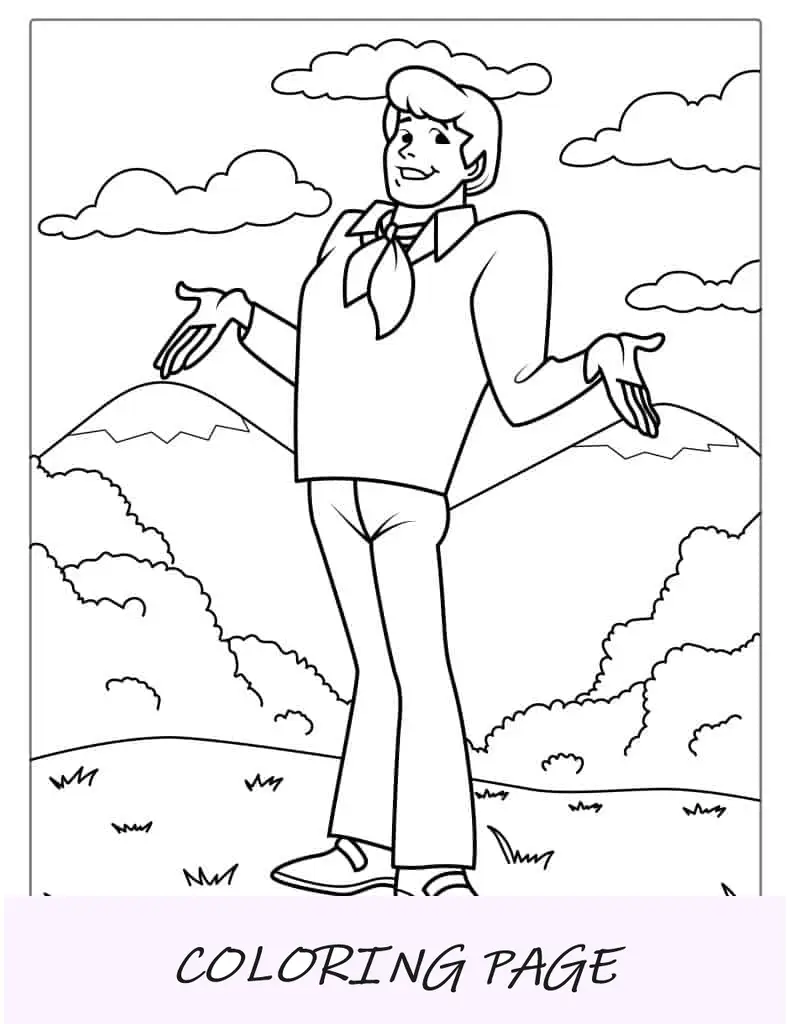 Hoja para colorear del personaje de Fred