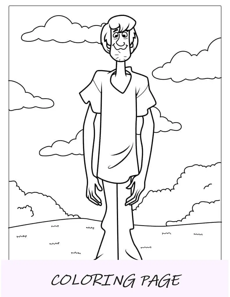 Página para colorear Shaggy para niños