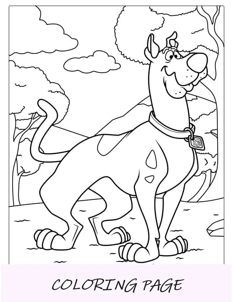 Página para colorear sencilla de Scooby-Doo