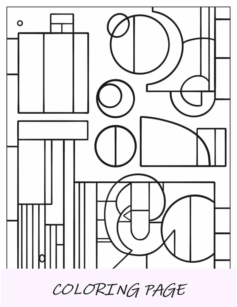 Desenho para colorir abstrato rosto de homem